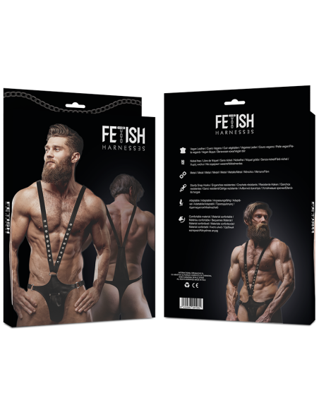 FETISH SUBMISSIVE ATTITUDE - MENS V-SHAPED ECO-LEATHER HARNESS