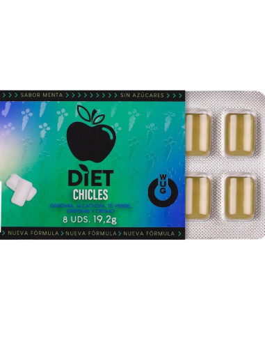 WUG DIET - SUGAR-FREE FUNCTIONAL MINT GUM BLISTER 8 PCS