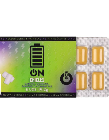 WUG ON - FUNCTIONAL CAFFEINE and GUARANA GUM MINT and VANILLA FLAVOUR BLISTER 8 PCS
