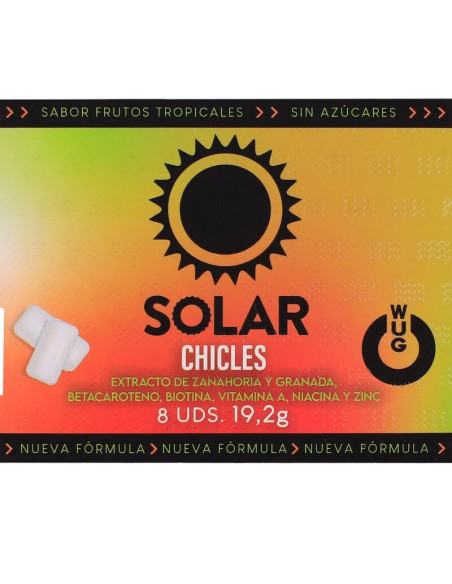 WUG SOLAR - FUNCTIONAL VITAMIN and ZINC TROPICAL FRUITS FLAVOUR GUM BLISTER 8 PCS