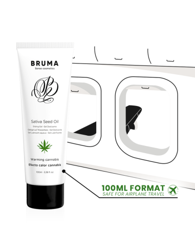 BRUMA - SATIVA SĖKLŲ ALIEJAUS SLIDINGAS GELIS ŠILDANTIS KANAPIŲ SKONIO 100 ML