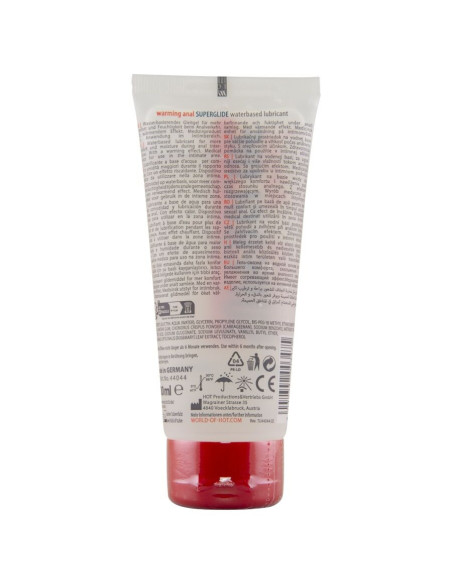 HOT - ANAL SUPERGLIDE WARMING LIQUID PLEASURE WATERBASED LUBRICANT 100 ML