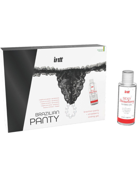 INTT RELEASES - BRAZILIJOS JUODOSIOS KELNAITĖS SU PERLIAIS IR LUBRIKANTO GELIU 50 ML