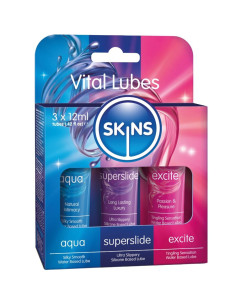 SKINS - VITAL LUBES KIT AQUA, SUPERSLIDE and EXCITE LUBRICANTS 3 x 12 ML