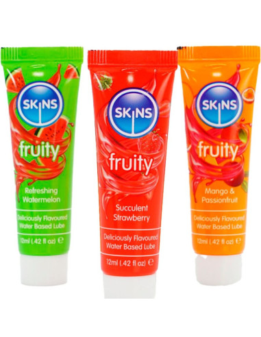 SKINS - FRUITY LUBES KIT WATERMELON, STRAWBERRY and MANGO LUBRICANTS 3 x 12 ML