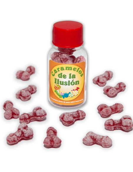 DIABLO PICANTE - 12 PENIS-SHAPED ILLUSION CANDIES STRAWBERRY-CHERRY