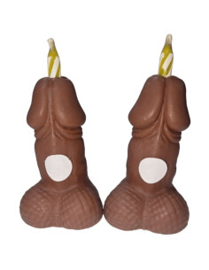 DIABLO PICANTE - PENIS BIRTHDAY NUMBER CANDLES DARK TONE 2 UNITS