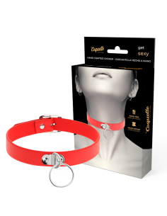 COQUETTE CHIC DESIRE - RED VEGAN LEATHER NECKLACE WOMAN FETISH ACCESSORY