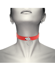 COQUETTE CHIC DESIRE - RED VEGAN LEATHER NECKLACE WOMAN FETISH ACCESSORY 2
