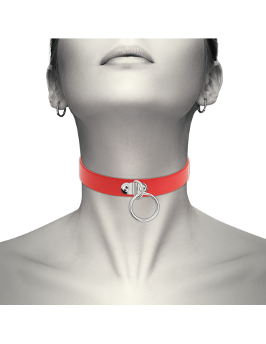 COQUETTE CHIC DESIRE - RED VEGAN LEATHER NECKLACE WOMAN FETISH ACCESSORY