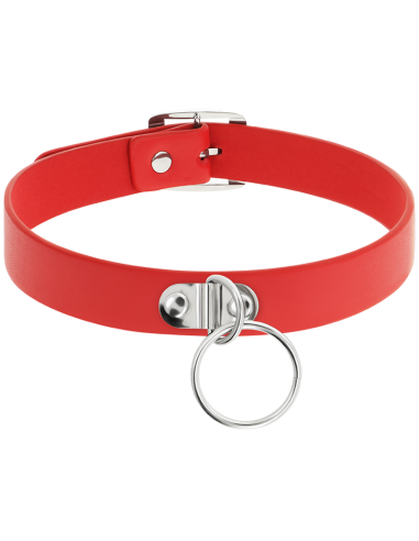 COQUETTE CHIC DESIRE - RED VEGAN LEATHER NECKLACE WOMAN FETISH ACCESSORY