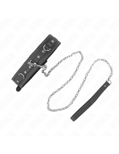 KINK - PVC LEATHER NECKLACE WITH BELT 105 CM RHINESTONE RIVET 41.5 X 4 CM 2