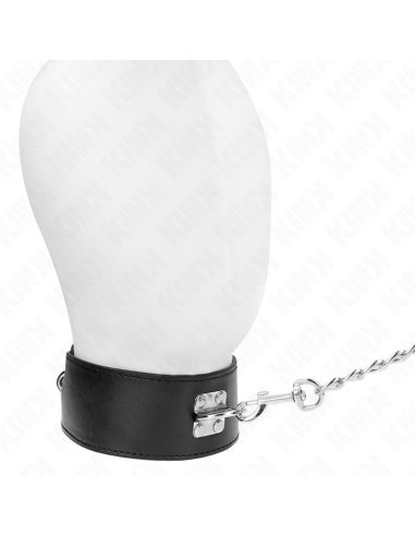 KINK - NECKLACE WITH BELT 65 CM WITH WIDE BLACK STRAP ADJUSTABLE 33.5-41 CM X 5 CM