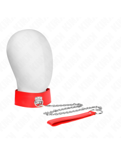 KINK - NECKLACE WITH BELT 65 CM WITH WIDE RED STRAP ADJUSTABLE 33.5-41 CM X 5 CM