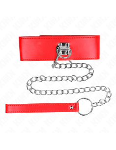 KINK - NECKLACE WITH BELT 65 CM WITH WIDE RED STRAP ADJUSTABLE 33.5-41 CM X 5 CM 2