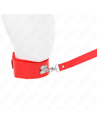 KINK - KARO PAVADĖLIS SU PAVADĖLIU 116 CM SU SIDABRINĖMIS KNIEDĖMIS, MODELIS 4, RAUDONAS, REGULIUOJAMAS 40-48 CM X 6 CM