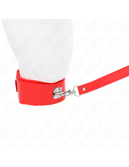 KINK - KARO PAVADĖLIS SU PAVADĖLIU 116 CM SU SIDABRINĖMIS KNIEDĖMIS, MODELIS 4, RAUDONAS, REGULIUOJAMAS 40-48 CM X 6 CM