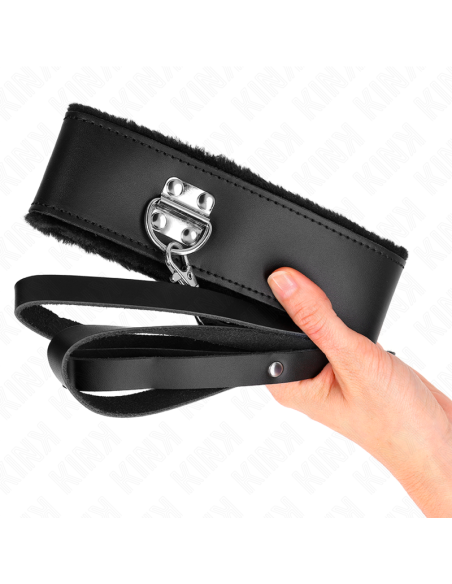 KINK - NECKLACE WITH BELT 116 CM WITH BLACK LEATHER STRAP ADJUSTABLE 40-48 CM X 6 CM