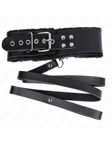 KINK - NECKLACE WITH BELT 116 CM WITH BLACK LEATHER STRAP ADJUSTABLE 40-48 CM X 6 CM
