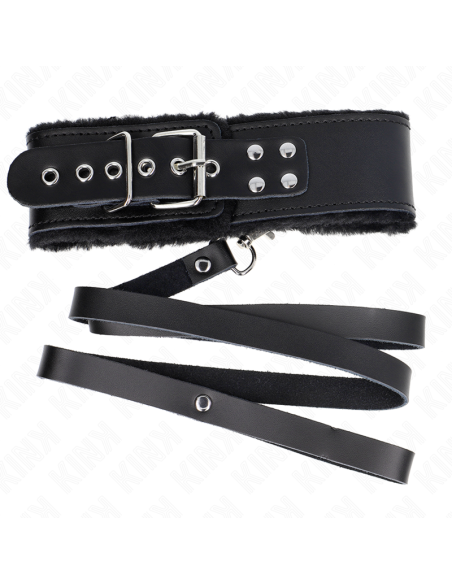 KINK - NECKLACE WITH BELT 116 CM WITH BLACK LEATHER STRAP ADJUSTABLE 40-48 CM X 6 CM