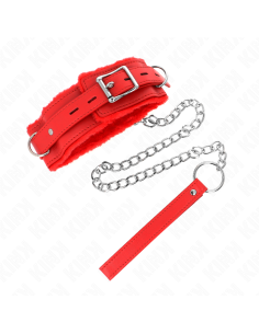 KINK - COLLAR WITH LEASH 65 CM WITH RESTRICTIONS RED 36-42 CM X 5.5 CM 2