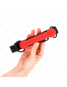 KINK - BONE GAG WITH LEATHERETTE STRAP RED ADJUSTABLE 41-57 CM 2
