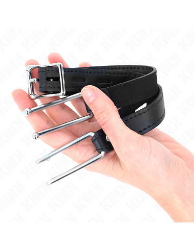 KINK - METAL HOOK GAG 11.5 CM WITH LEATHERETTE STRAP ADJUSTABLE 39-58 CM X 2 CM