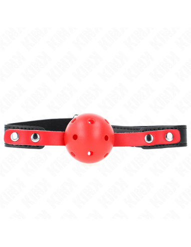 KINK - RED HOLLOW HARD BALL 4 CM GAG BLACK STRAP 60 x 2 CM ADJUSTABLE 37-52 CM
