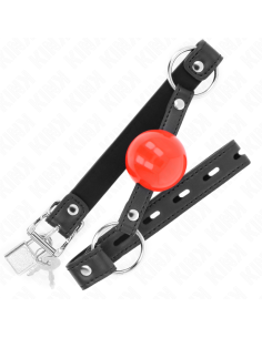 KINK - BALL 4 CM GAG WITH LOCK RED BALL BLACK STRAP 60 x 2 CM 2