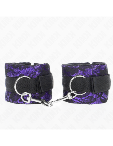KINK - TRUMPI AKSOMINIAI NĖRINIŲ RIŠO APYVIRŠIAI IR NAILONINIS APYVIRŠIUS VIOLETINIS - JUODAS 23 X 6,5 CM