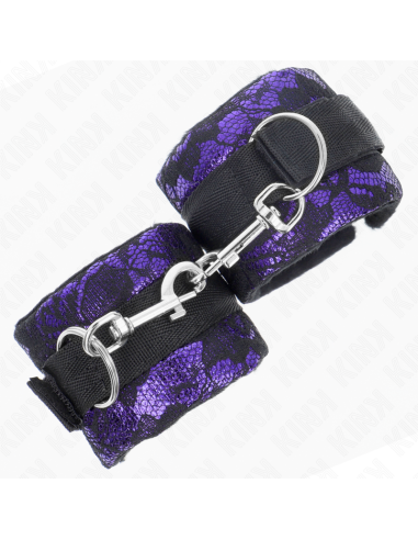 KINK - TRUMPI AKSOMINIAI NĖRINIŲ RIŠO APYVIRŠIAI IR NAILONINIS APYVIRŠIUS VIOLETINIS - JUODAS 23 X 6,5 CM