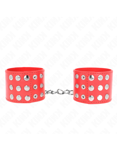 KINK - RIŠO ĮTVARAI SU SPAUSTUKU, RAUDONI, REGULIUOJAMI 19–24 CM X 5,5 CM