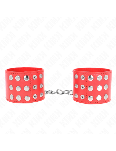 KINK - RIŠO ĮTVARAI SU SPAUSTUKU, RAUDONI, REGULIUOJAMI 19–24 CM X 5,5 CM