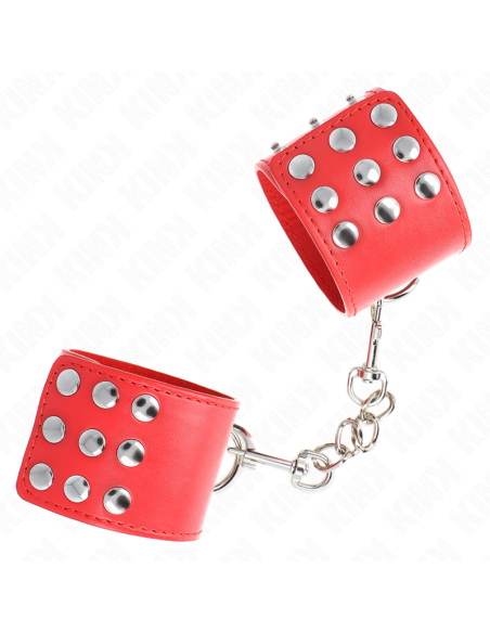 KINK - RIŠO ĮTVARAI SU SPAUSTUKU, RAUDONI, REGULIUOJAMI 19–24 CM X 5,5 CM