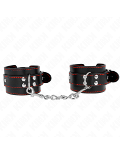 KINK - WRIST RESTRAINTS BLACK WITH RED LINING ADJUSTABLE 20-28 CM X 5.5 CM 2