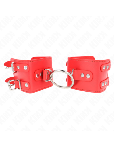 KINK - FIXED WRIST RESTRAINTS WITH RING AND STUDS ADJUSTABLE RED 17-22 CM X 6.5 CM 2