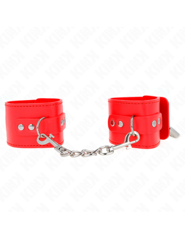 KINK - WRIST RESTRAINTS WITH PADLOCK CLOSURE RED ADJUSTABLE 16-23 CM X 5.5 CM