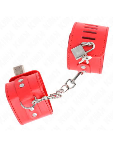 KINK - RIŠO ĮRAŠAI SU SPYNA, RAUDONI, REGULIUOJAMI 16–23 CM X 5,5 CM