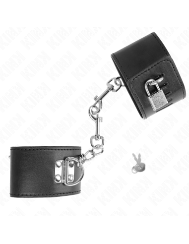 KINK - WRIST RESTRAINTS WITH PADLOCK CLOSURE BLACK ADJUSTABLE 16-23 CM X 5.5 CM