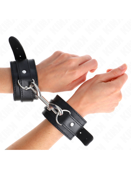 KINK - RIŠO ĮRAŠAI - VIENOS EILĖS KNIEDĖS, JUODOS, REGULIUOJAMI 17-28 CM X 5 CM