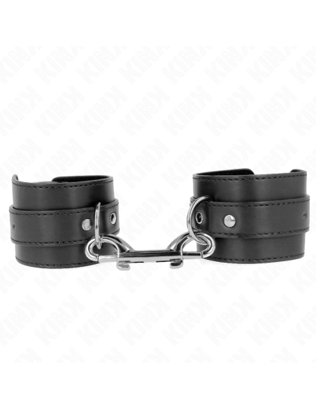 KINK - WRIST RESTRAINTS-SINGLE RIVET ROW AND BIG BUCKLE BLACK ADJUSTABLE 17-28 CM X 5 CM