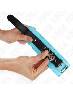 KINK - PREMIUM LOCKABLE WRIST RESTRAINTS BLACK - BLUE ADJUSTABLE 21-28 CM X 5.5 CM 2