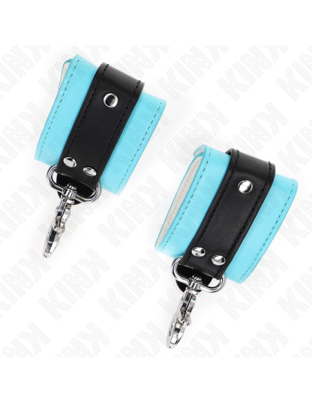 KINK - PREMIUM LOCKABLE WRIST RESTRAINTS BLACK - BLUE ADJUSTABLE 21-28 CM X 5.5 CM