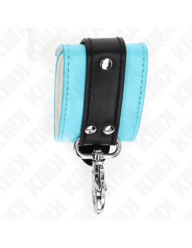 KINK - PREMIUM UŽRAKINAMI RIŠO APSAUGOS ĮTVARAI JUODI - MĖLYNI REGULIUOJAMI 21-28 CM X 5,5 CM