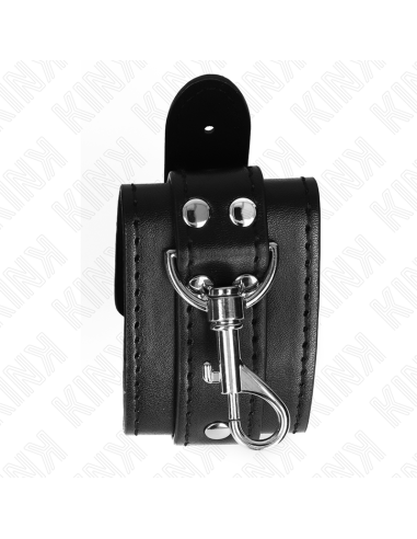KINK - LOCKABLE DUNGEON WRIST RESTRAINTS BLACK ADJUSTABLE 21-28 CM X 5.5 CM