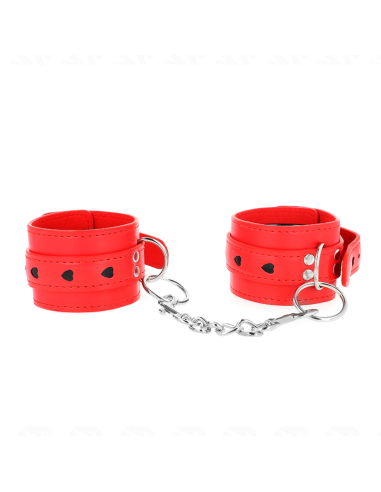 KINK - RAUDONAS RIŠO ĮRAŠAS SU JUODOS ŠIRDELĖS ĮDEGIU, REGULIUOJAMAS 21–28 CM X 5,5 CM