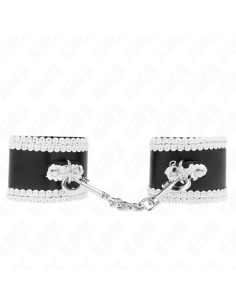 KINK - BLACK WRIST RESTRAINTS WITH WHITE DECORATE LACE ADJSUTABLE 20-23 CM X 5.5 CM 2