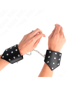 KINK - JUODOS DETALĖS STILIAUS APYRANKĖS SU GRANDINE, REGULIUOJAMOS 17–23 CM X 8,5 CM