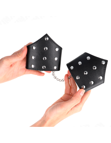 KINK - JUODOS DETALĖS STILIAUS APYRANKĖS SU GRANDINE, REGULIUOJAMOS 17–23 CM X 8,5 CM