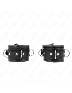 KINK - Tvirti riešo įtvarai su juodu kailio pamušalu, reguliuojami 20-30 CM x 6 CM 2